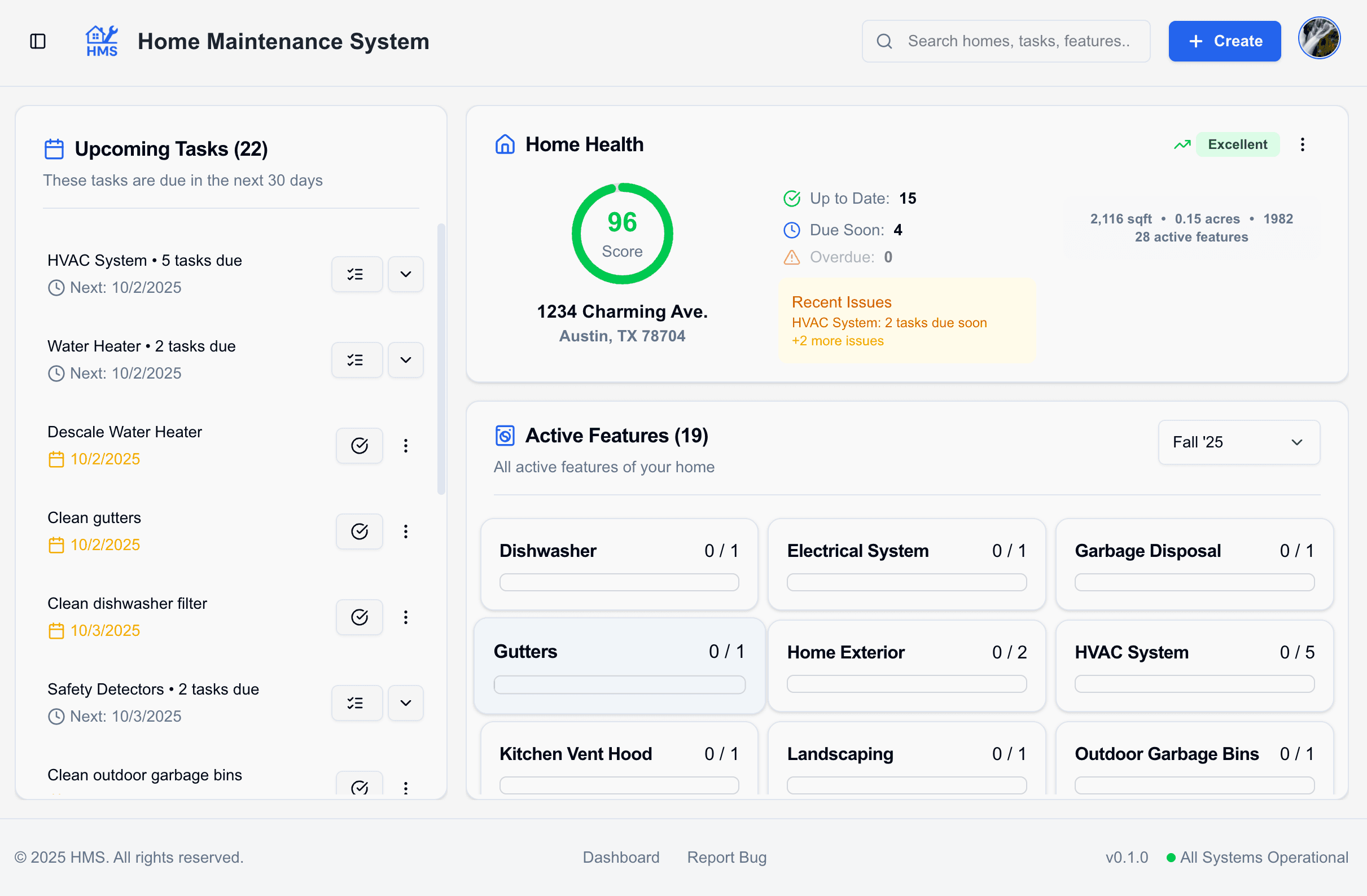 HomeBeacon Dashboard - Light Mode