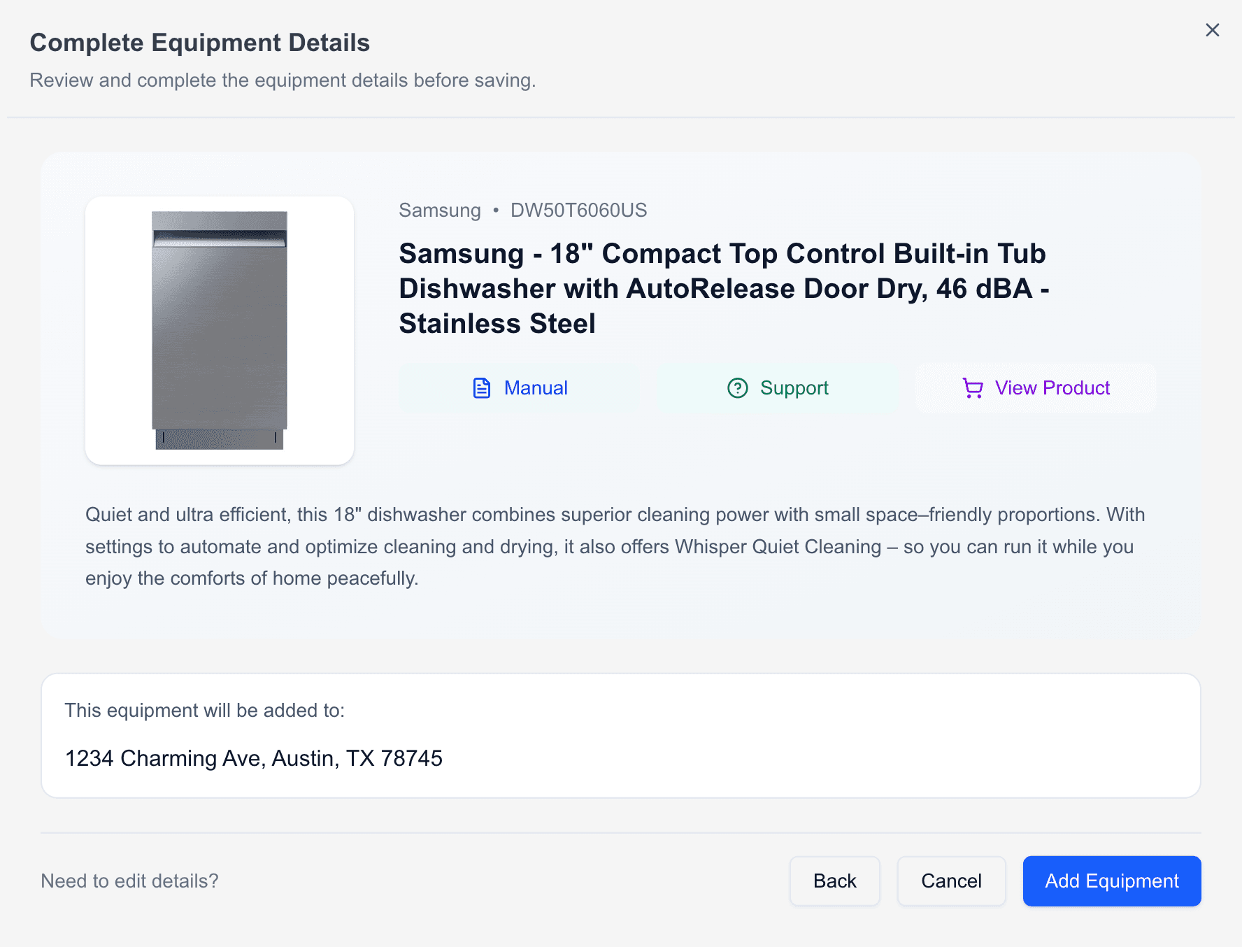 Equipment Management Dashboard
