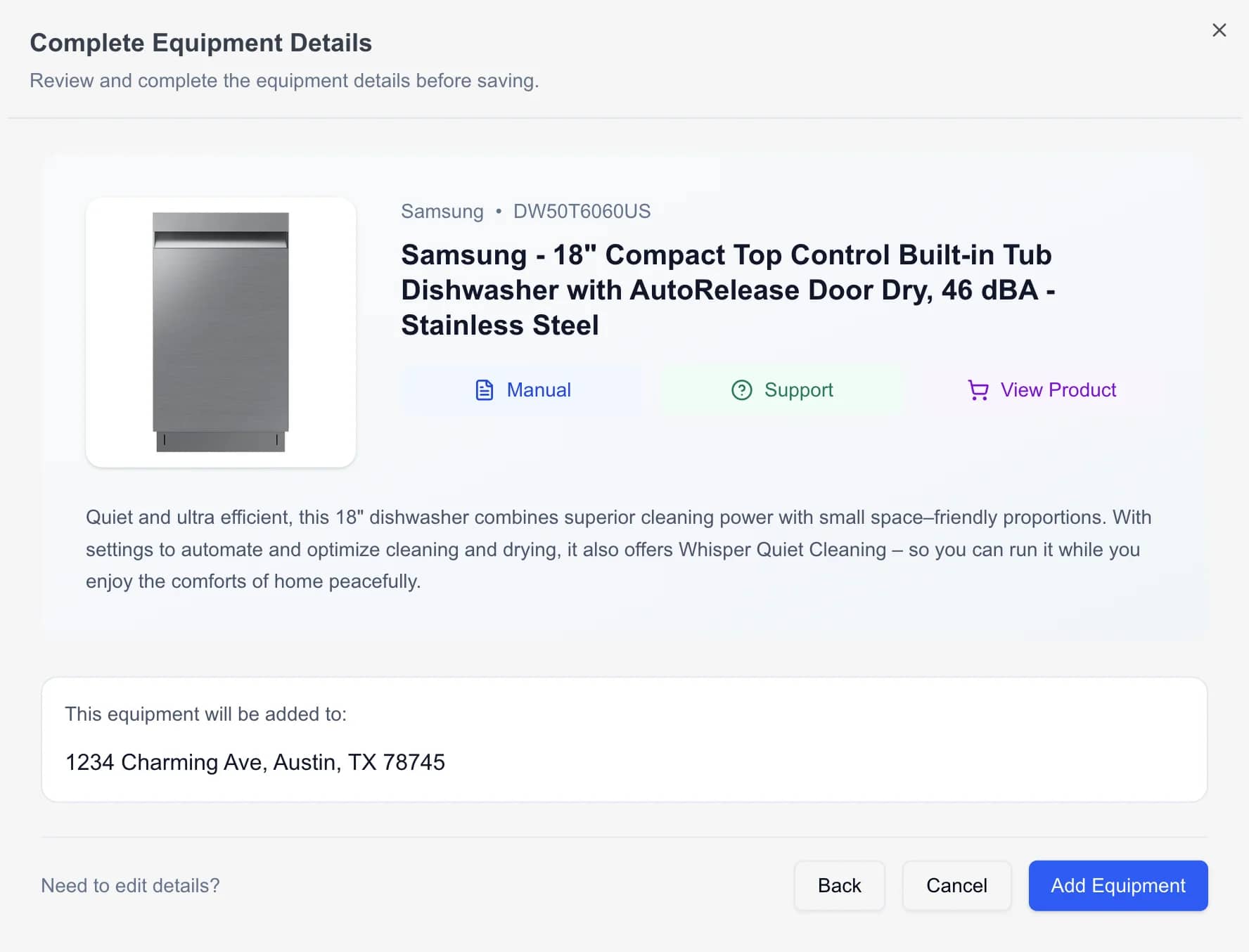 Equipment Management Dashboard